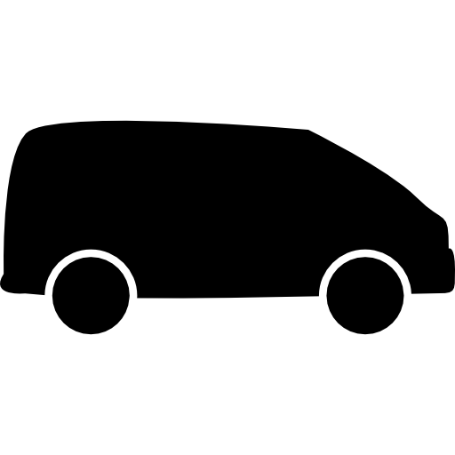 forma de furgoneta negra en la dirección correcta icono gratis