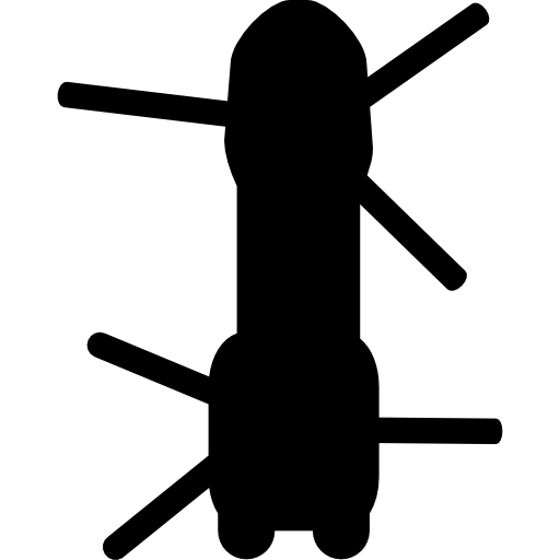 helicóptero de vista inferior de doble hélice icono gratis