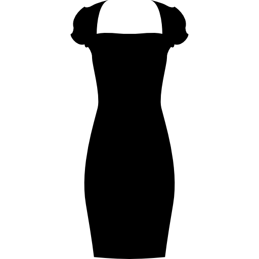 kleid elegante dünne schwarze form kostenlos Icon