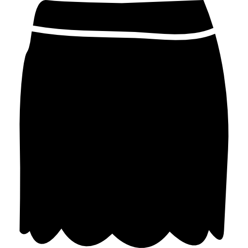 jupe noire forme courte Icône gratuit