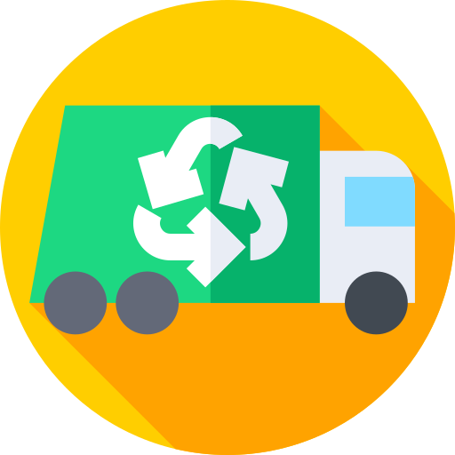 Recycling Truck Flat Circular Flat Icon