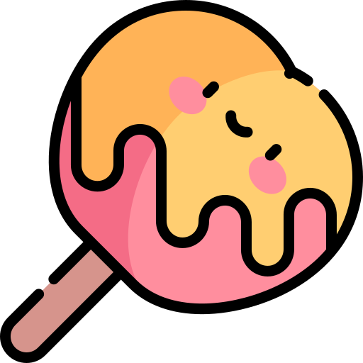 Caramelized apple Kawaii Lineal color icon