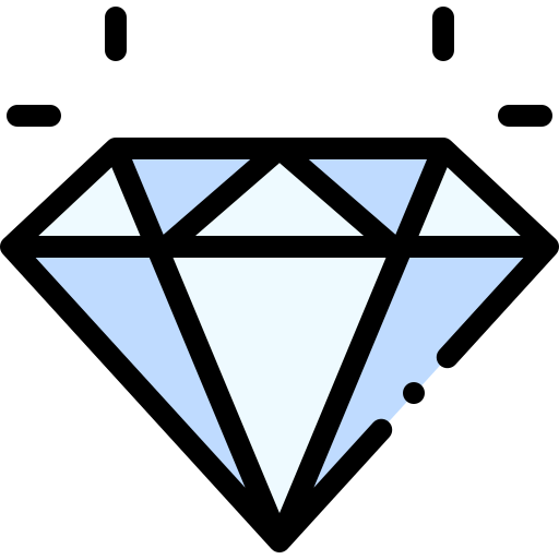 Diamond Detailed Rounded Lineal color icon