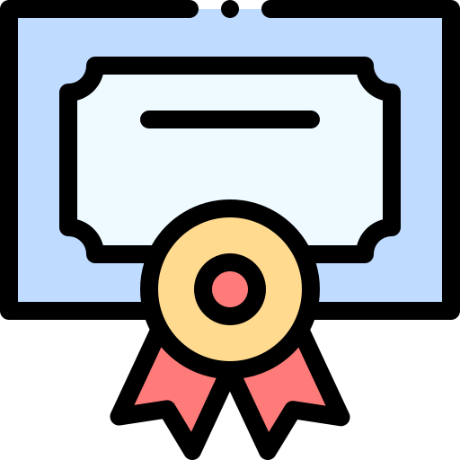 Certificate Detailed Rounded Lineal color icon