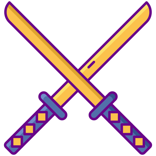 Wooden sword Flaticons Lineal Color icon