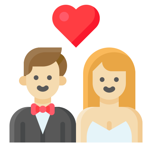 pareja de boda icono gratis