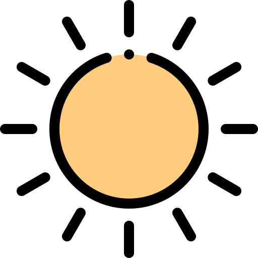 Sun Detailed Rounded Lineal color icon