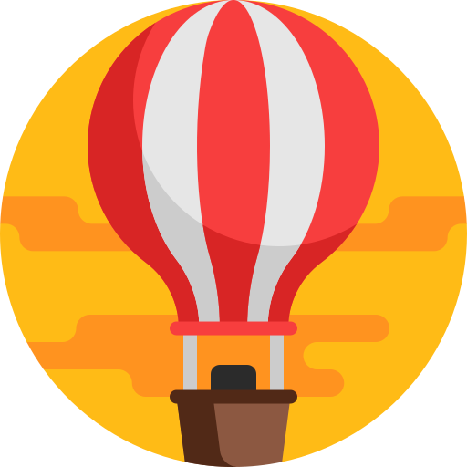 Hot air balloon Detailed Flat Circular Flat icon