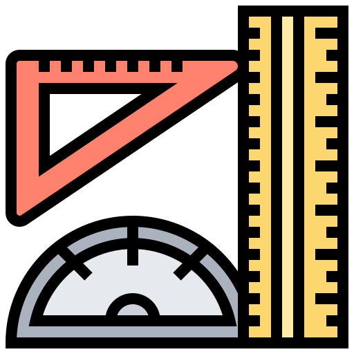 Ruler Meticulous Lineal Color icon