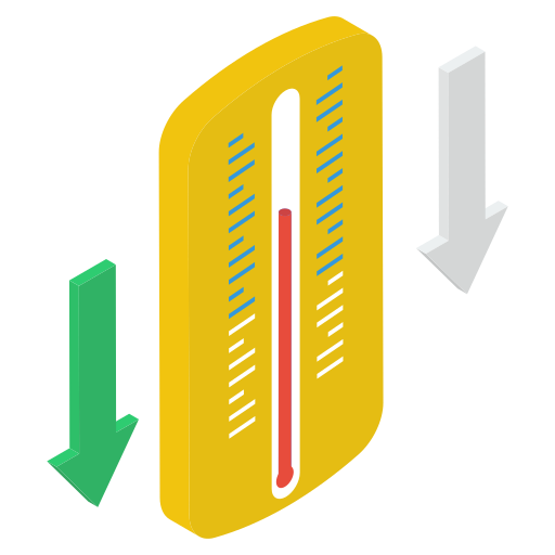 baja temperatura icono gratis