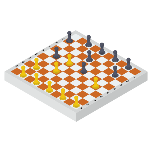 Chessboard with chess pieces isolated. Sports, fitness and game symbol  icon. 3d Render illustration. 27314371 PNG