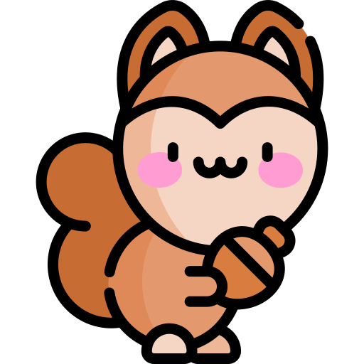 Squirrel Kawaii Lineal color icon