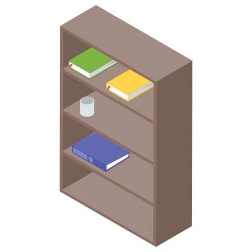 Bookshelf Generic Isometric icon