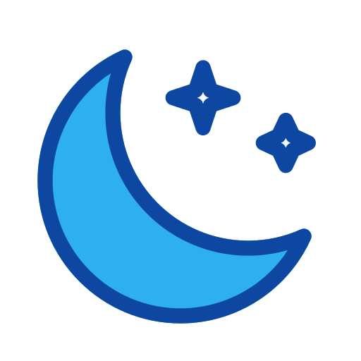 Crescent moon Generic Outline Color icon