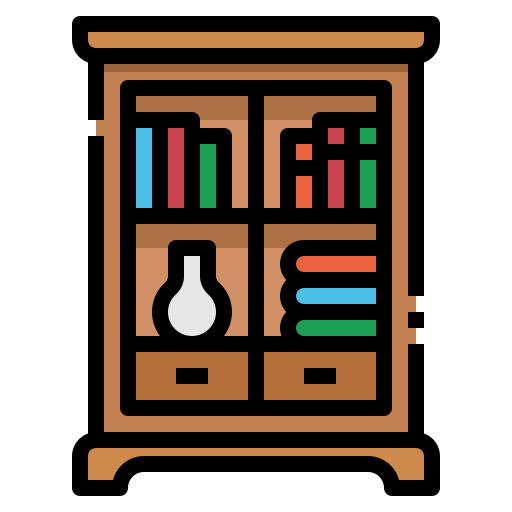 Книжный шкаф бесплатно иконка Книжный шкаф бесплатно иконка