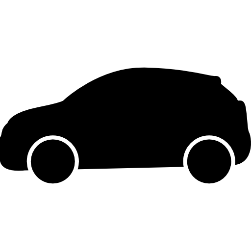 silhouette de côté noir de voiture Icône gratuit