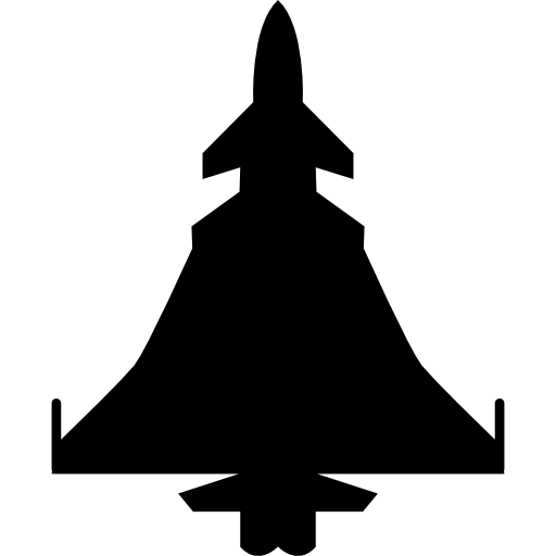 silueta de avión del ejército icono gratis