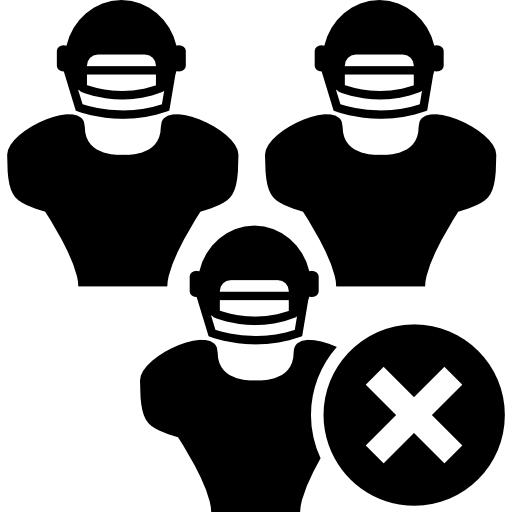 joueurs de rugby en tenue complète avec marque croisée Icône gratuit