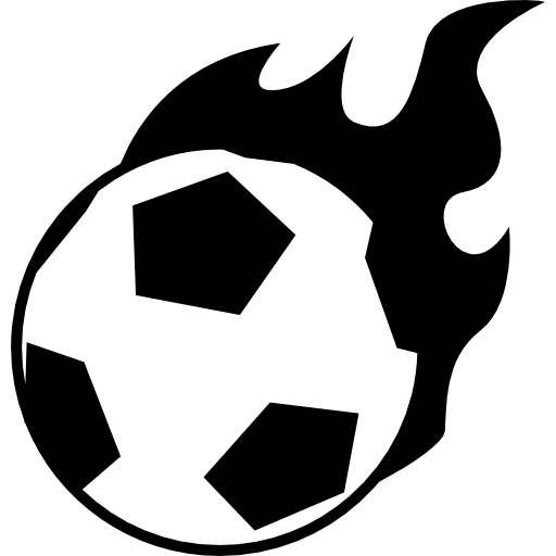 Flaming Soccer Ball Silhouette