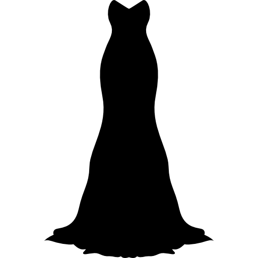 vestido largo negro icono gratis
