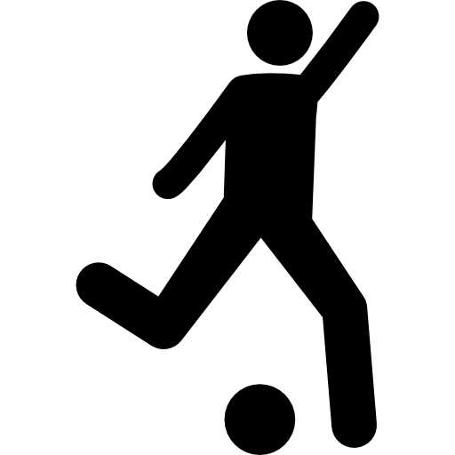 Football Player Attempting To Kick Ball Free Sports Icons 1967