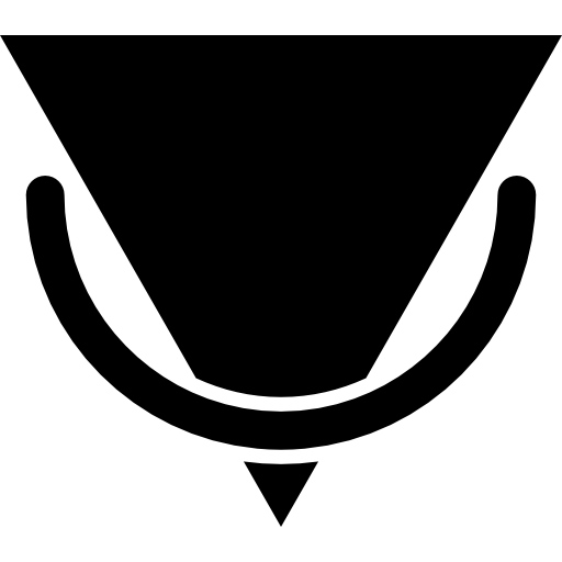 Triangular shape with metal door knocker free icon