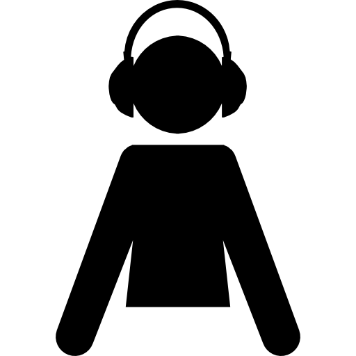 Silueta de dibujos animados masculino con auriculares - Iconos gratis de  personas
