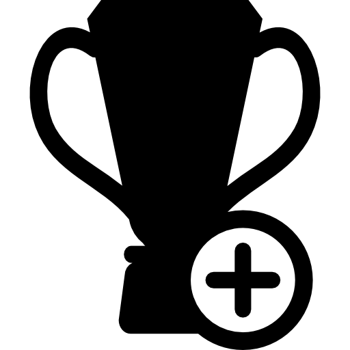 premio del campeonato de fútbol con signo más icono gratis