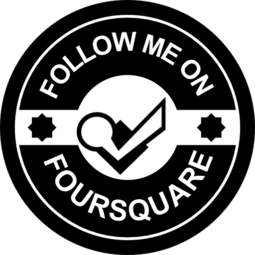 Follow me on Foursquare badge retro icon