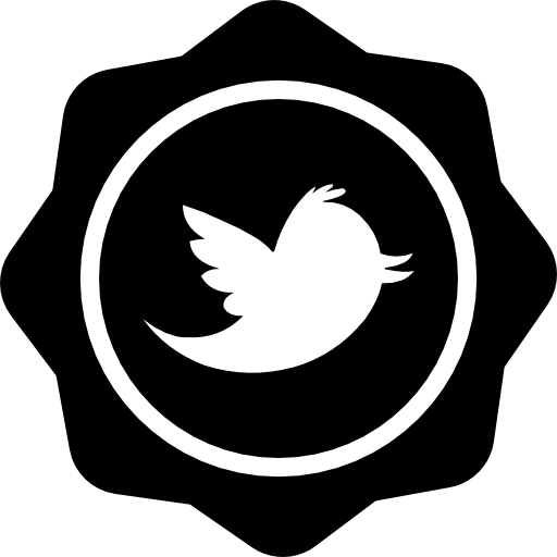 twitter-logo auf abzeichen kostenlos Icon