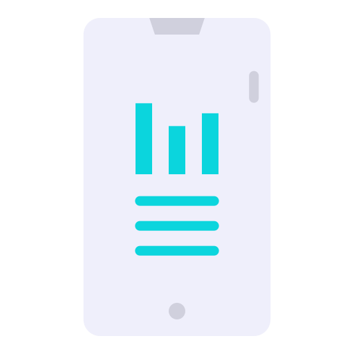 analítica móvil icono gratis