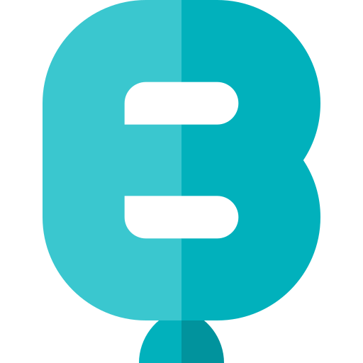 B Shaped Basic Straight Flat Icon