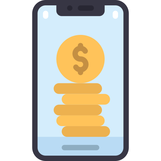 Mobile payment Juicy Fish Flat icon