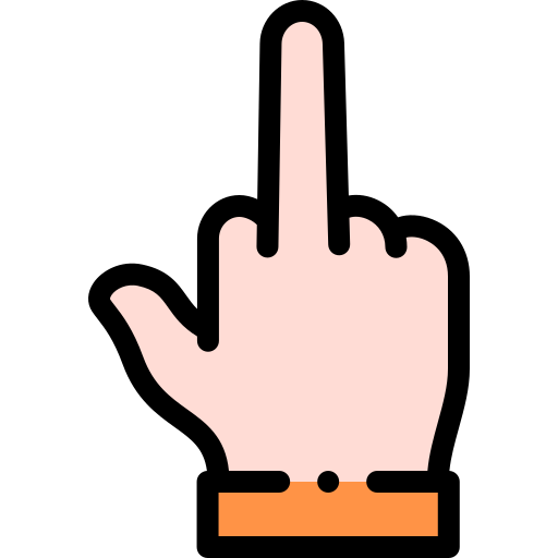 Middle finger and thumb extended - Free gestures icons