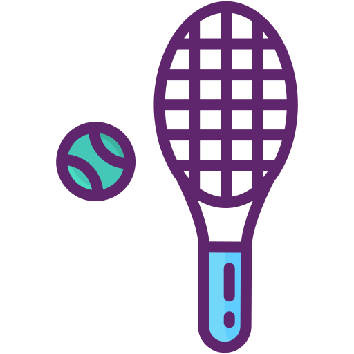 Tennis racket Flaticons Lineal Color icon