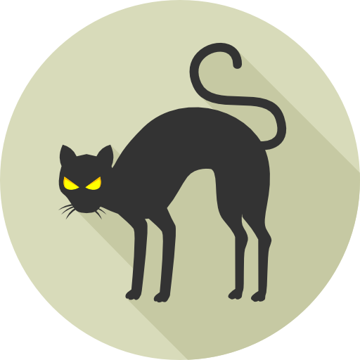 Gato preto - ícones de dia das bruxas grátis