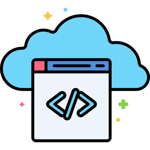 codificación en la nube icono gratis