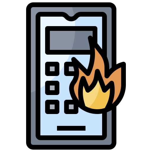 teléfono de fuego icono gratis