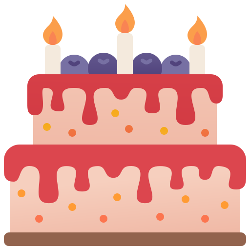 pastel de cumpleaños icono gratis