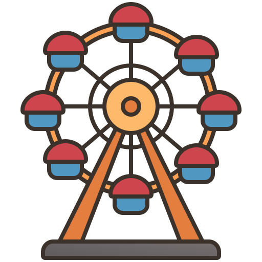 Ferris wheel Amethys Design Lineal Color icon