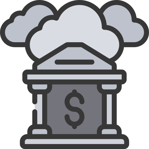 banca en la nube icono gratis