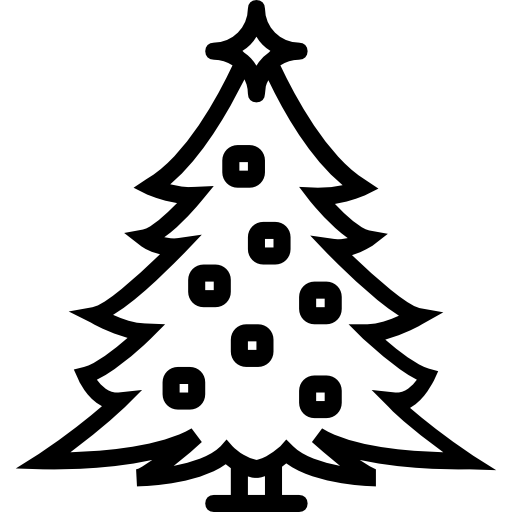 Desenho de árvore de natal - ícones de sinais grátis