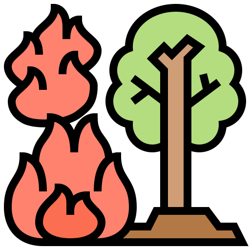 incendio forestal icono gratis