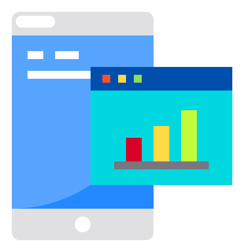 analítica móvil icono gratis