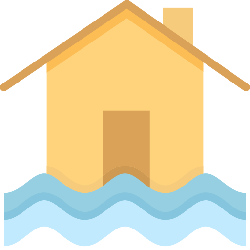 Flooded house Kosonicon Flat icon