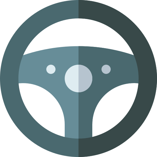 Steering wheel Basic Rounded Flat icon