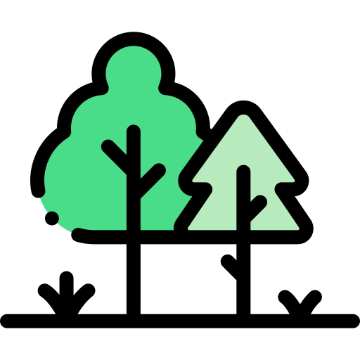 Trees Detailed Rounded Lineal color icon