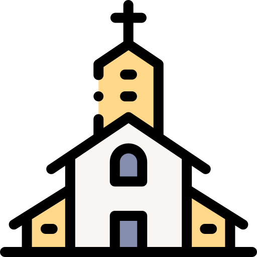 Church Detailed Rounded Lineal color icon