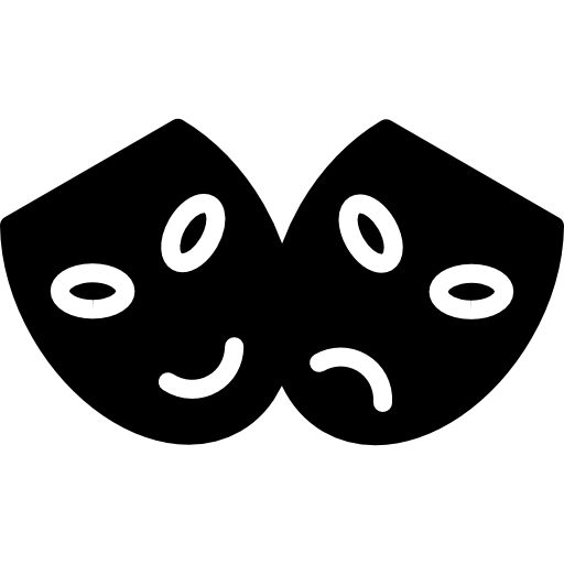 Happy and sad masks free icon
