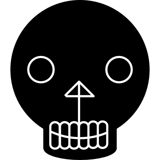 silhouette de variante de crâne avec détails blancs Icône gratuit
